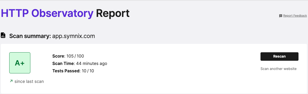 HTTP Observatory Report